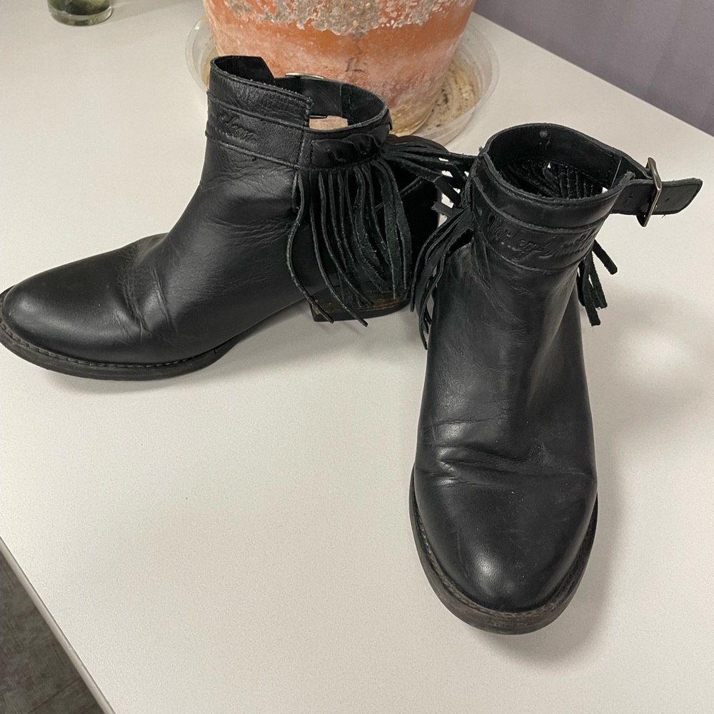 Harley-Davidson Women"s Size 7 M Black Western Style Ankle BOOTS D84417 Amory